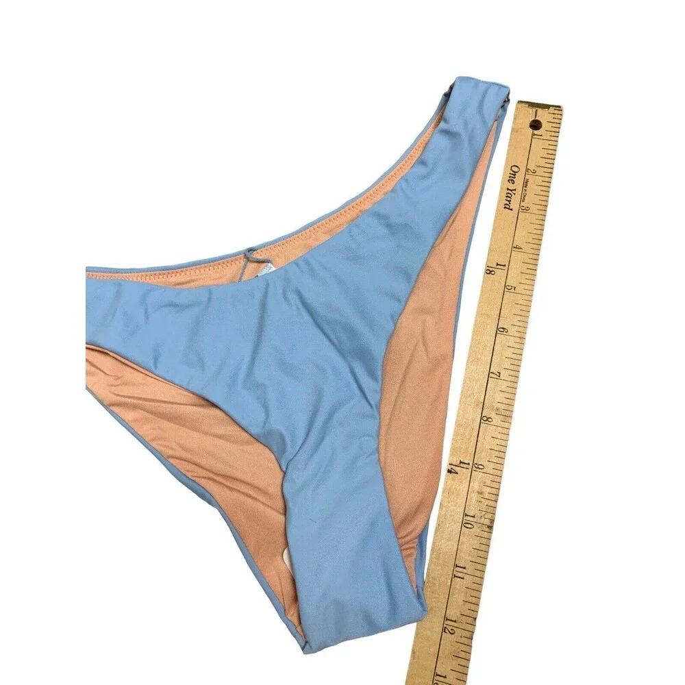 New! J. Crew Bikini Bottom Women’s Small Curved Waist Cheeky Blue Mist BC125